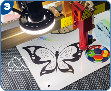 ccd camera recognize the printed pattern for laser cutting