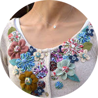 Clothing Refashion Embellished Flowered Cardigan