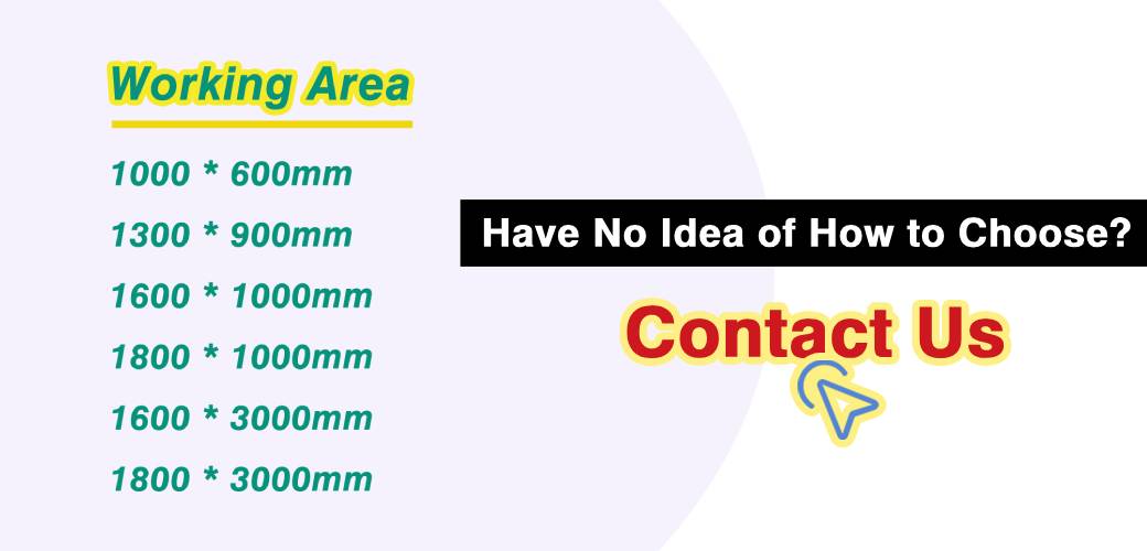 co2 laser cutting machine table sizes