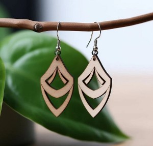 Laser Cut Wood Earrings