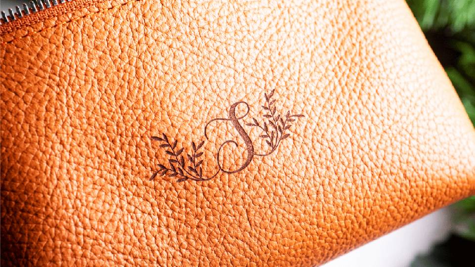 laser etching leather with precise details