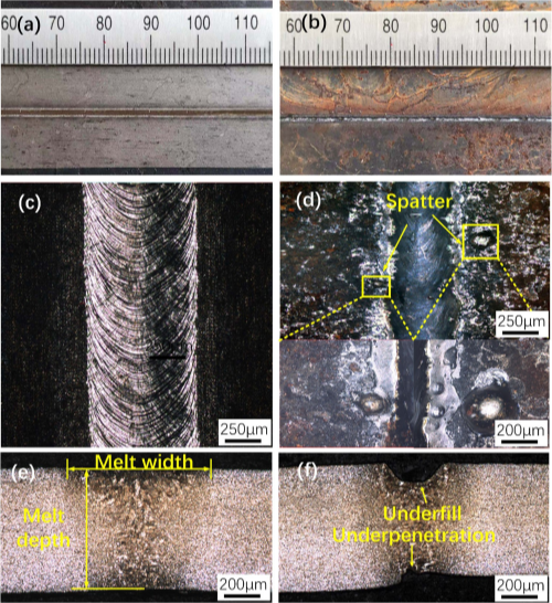 Weld appearance of hsla steel before and after laser weld cleaning